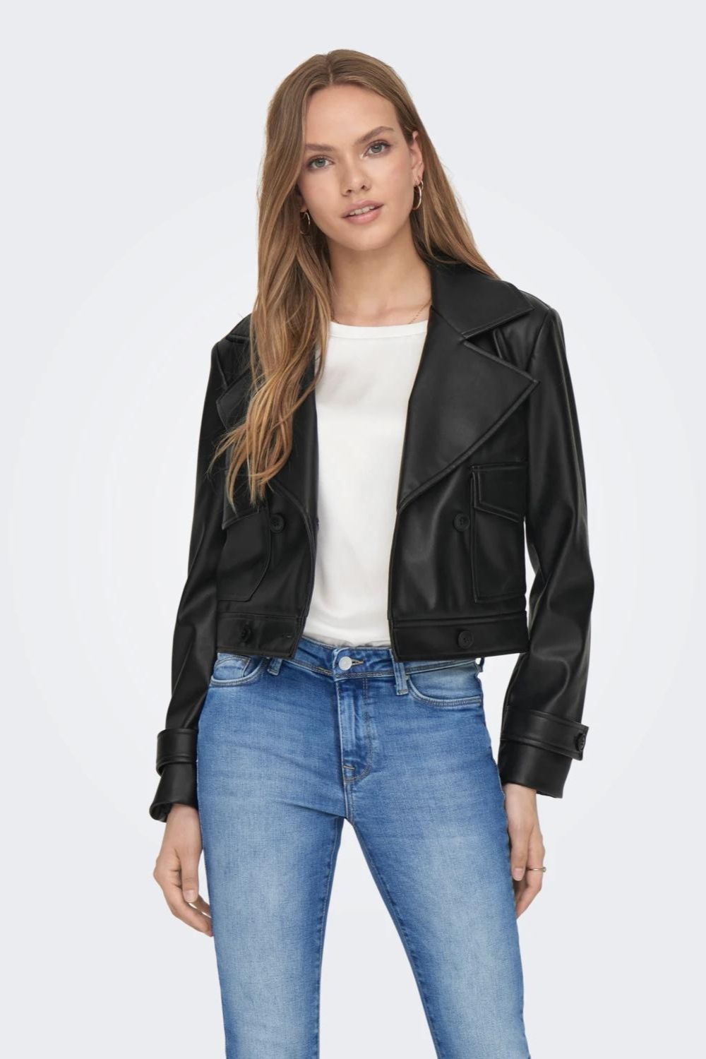 Only Kim Faux Leather Jacket - Hyper Shops