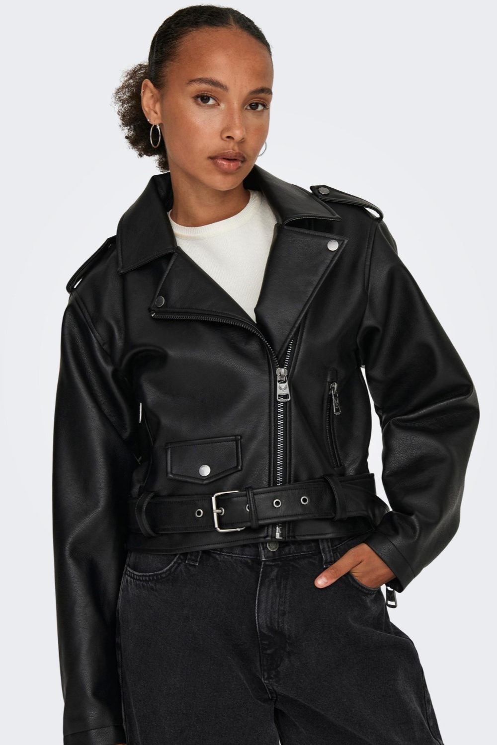Only Louie Faux Leather Jacket - Hyper Shops