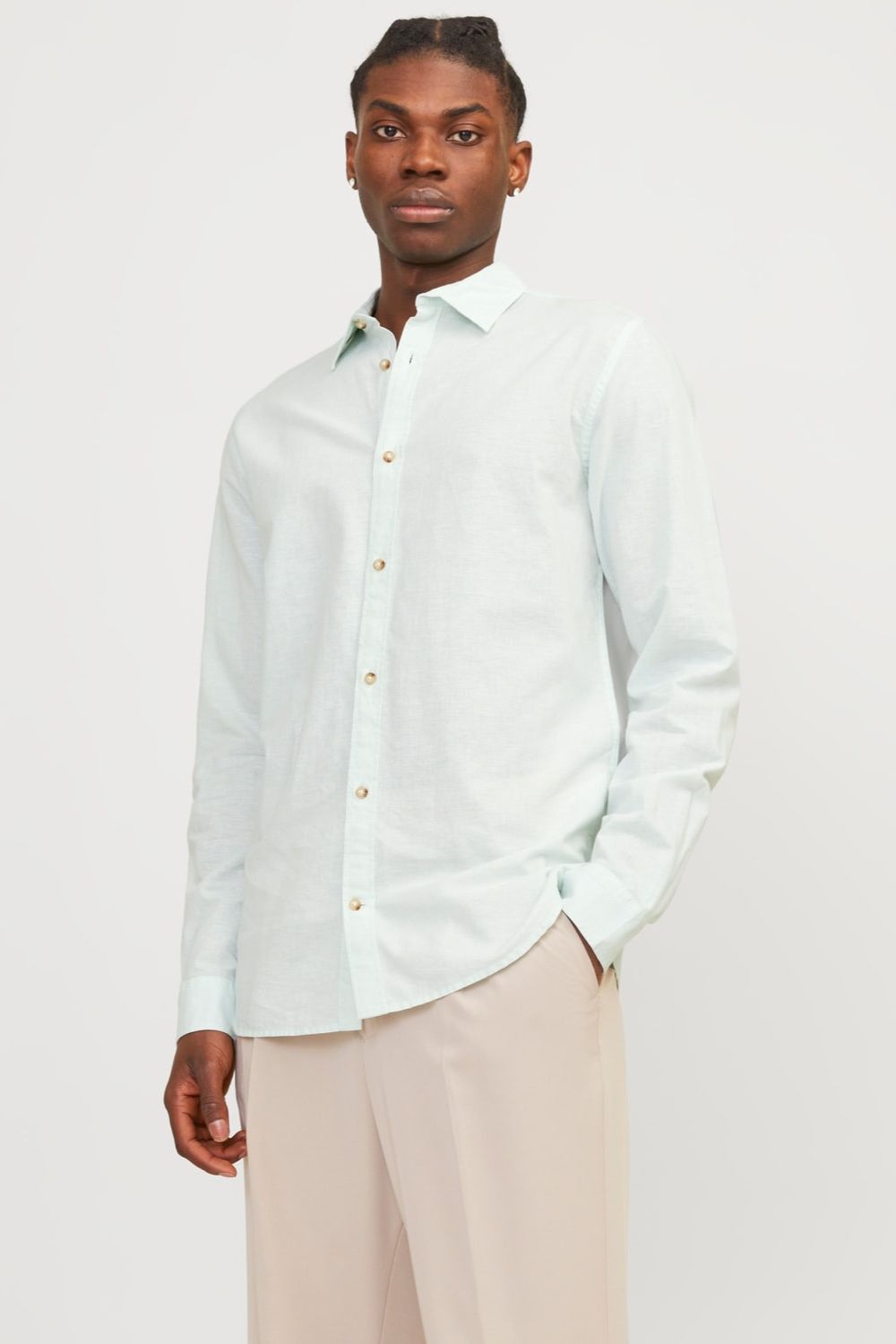Jack & Jones - JJEBREEZE LINEN BLEND BAND SHIRT L/S SN – Megastore Abbigliamento