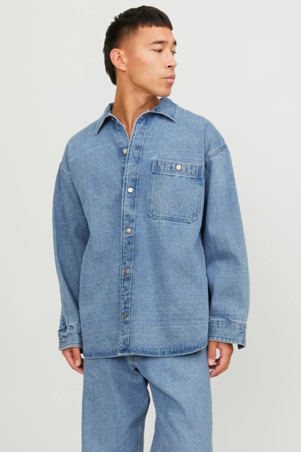 JACK & JONES Overshirt Wide Fit - Camicia Oversize Uomo, Maniche Lunghe