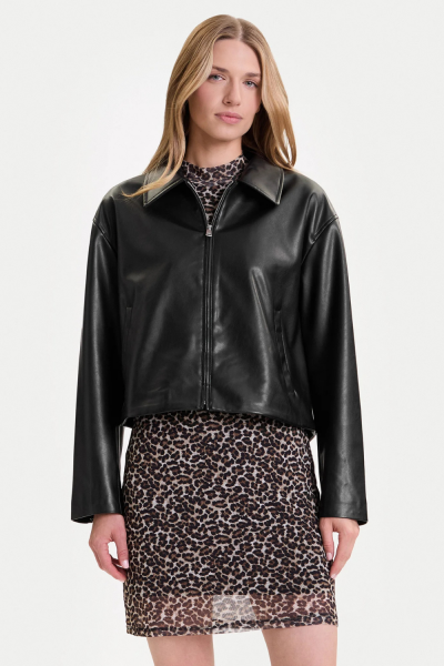 Only Nicki Faux Leather Zip Jacket