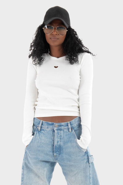 Only Checkie Life L/s Cut Out Top