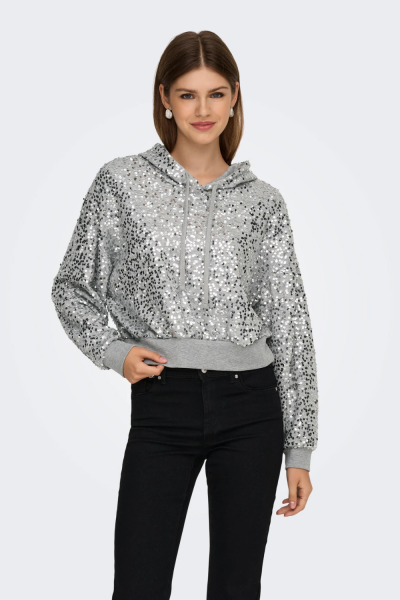 Only Jada L/s Sequins Swt Hoodie