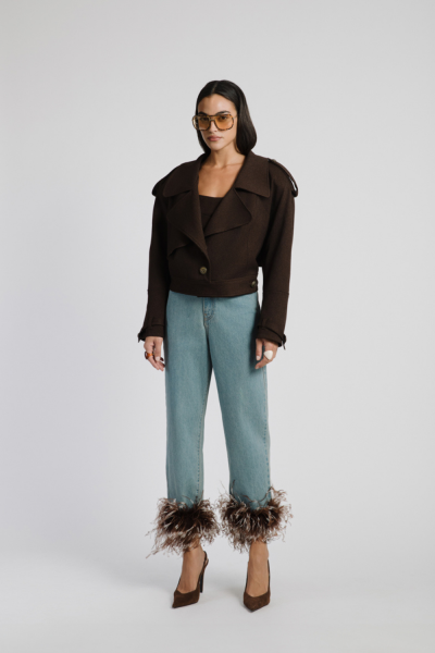 Studio83 Jeans With Feathers