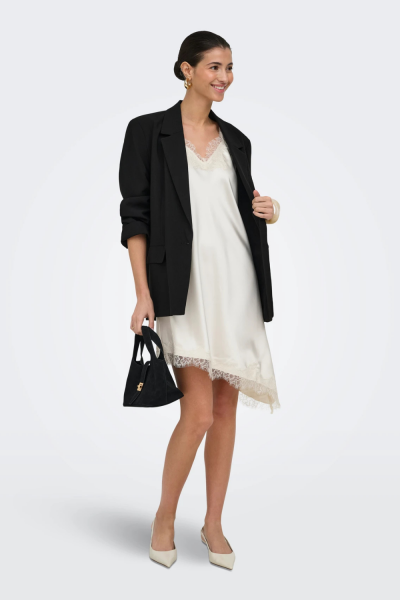 Only Bella Satin Dress With Lace