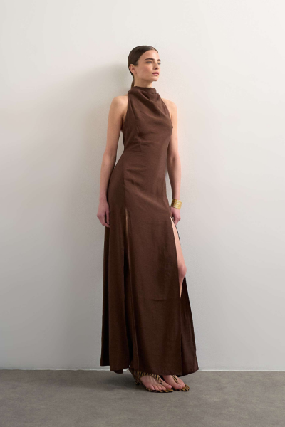 Topshop Sl Halterneck Maxi Dress