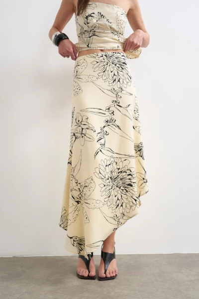 Topshop Mani Asymetric Printed Skirt