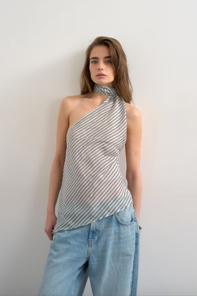 Topshop Hanny Top With Halter Scarf