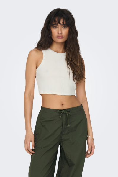 Only Vilma Sl Cropped Rib Top