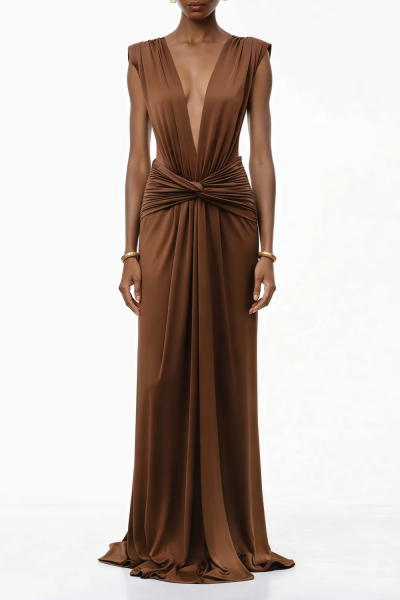 Deep V-neck Dress
