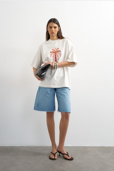 Topshop Emily Oversized Top With Print