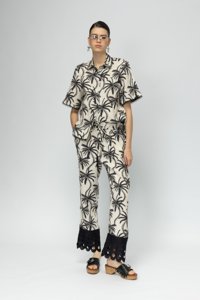 Mtl Island Escape Palm Print Pants