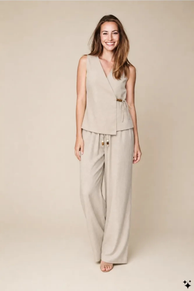 Only Baia Linenblend Wrap Vest