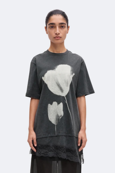 Topshop Brit Top With Printed Flowers